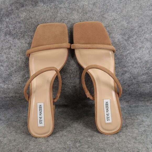 Steve Madden Shoes Womens 10 Sandal Mule Pumps Double Strap Leather Brown Lilah - Picture 7 of 12